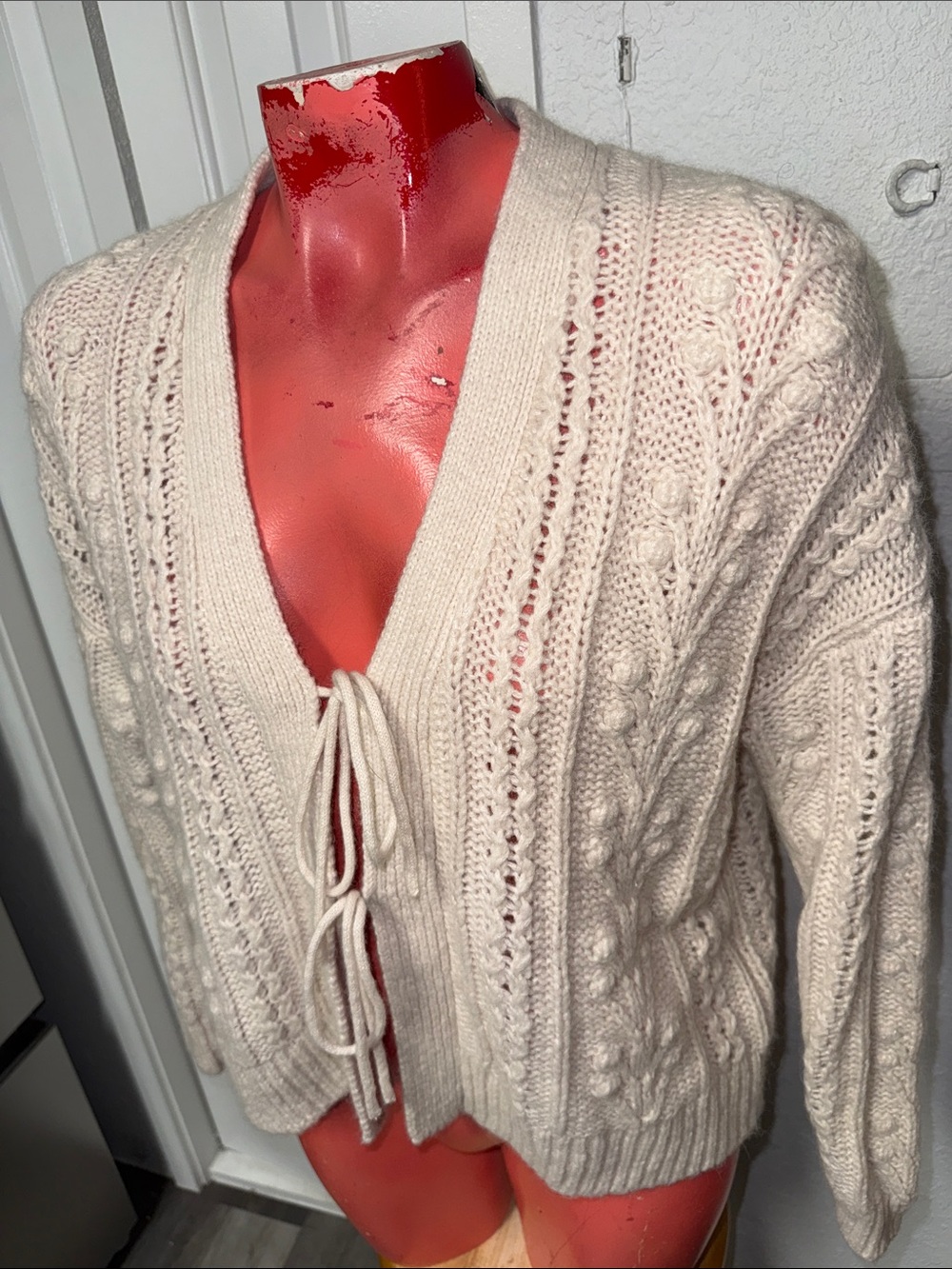 Madewell - Cable Front tie cardigan sweater - Picture 3 of 6